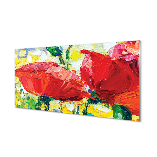 Quadro acrilico Fiori rossi