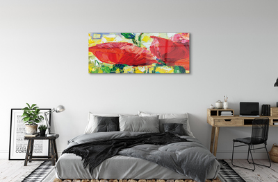 Quadro acrilico Fiori rossi