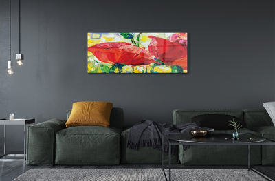 Quadro acrilico Fiori rossi