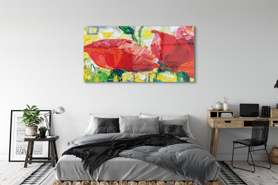 Quadro acrilico Fiori rossi