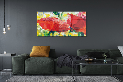 Quadro acrilico Fiori rossi