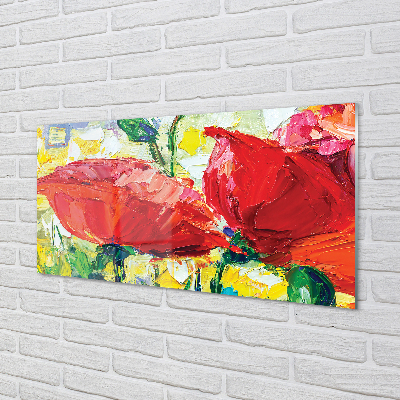 Quadro acrilico Fiori rossi