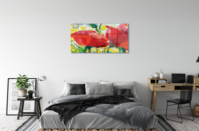 Quadro acrilico Fiori rossi