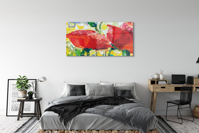 Quadro acrilico Fiori rossi