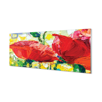 Quadro acrilico Fiori rossi