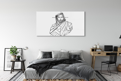 Quadro in vetro acrilico Disegnare Gesù