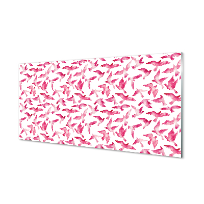 Quadro acrilico Uccelli rosa