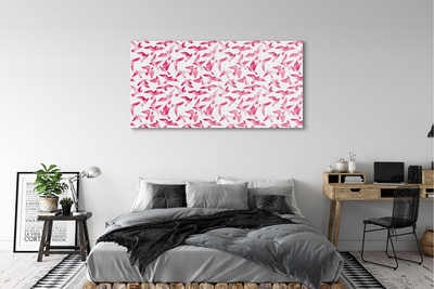 Quadro acrilico Uccelli rosa