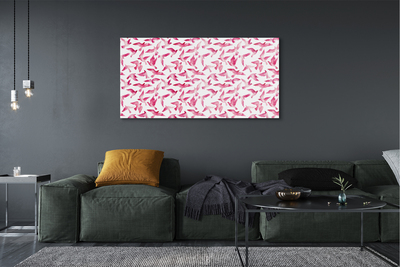 Quadro acrilico Uccelli rosa