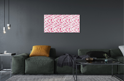 Quadro acrilico Uccelli rosa