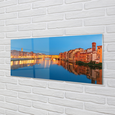 Quadro acrilico Italia River Bridges Buildings Night