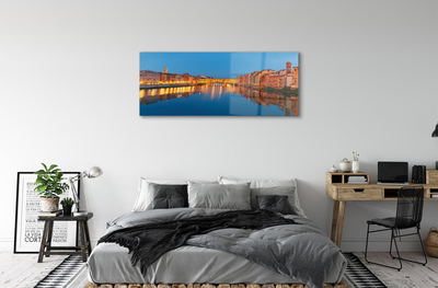 Quadro acrilico Italia River Bridges Buildings Night