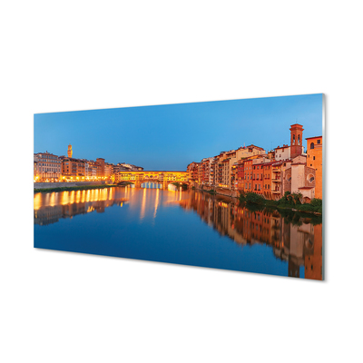 Quadro acrilico Italia River Bridges Buildings Night