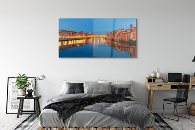 Quadro acrilico Italia River Bridges Buildings Night