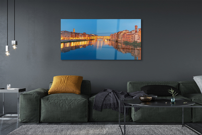 Quadro acrilico Italia River Bridges Buildings Night