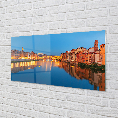 Quadro acrilico Italia River Bridges Buildings Night