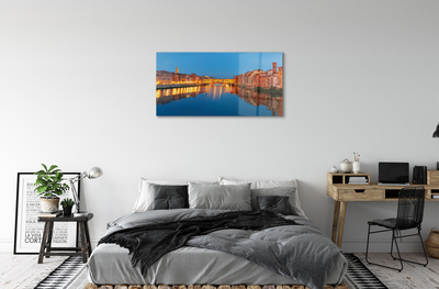 Quadro acrilico Italia River Bridges Buildings Night