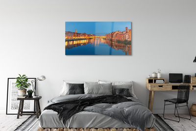 Quadro acrilico Italia River Bridges Buildings Night