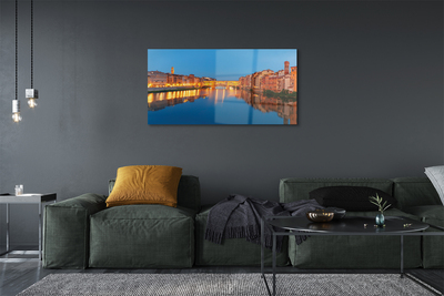 Quadro acrilico Italia River Bridges Buildings Night