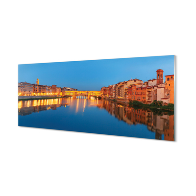 Quadro acrilico Italia River Bridges Buildings Night