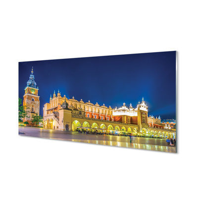 Quadro in vetro acrilico Night Hall di Cracovia