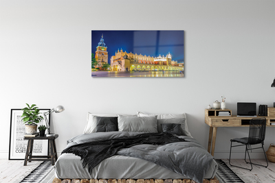 Quadro in vetro acrilico Night Hall di Cracovia