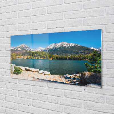 Quadro su vetro acrilico Lago delle montagne