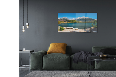 Quadro su vetro acrilico Lago delle montagne