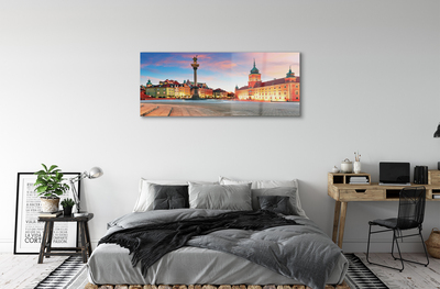 Quadro in vetro acrilico Varsavia Sunrise Città Vecchia