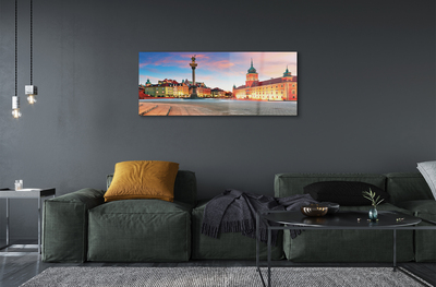 Quadro in vetro acrilico Varsavia Sunrise Città Vecchia