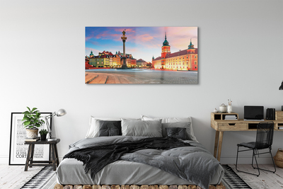 Quadro in vetro acrilico Varsavia Sunrise Città Vecchia