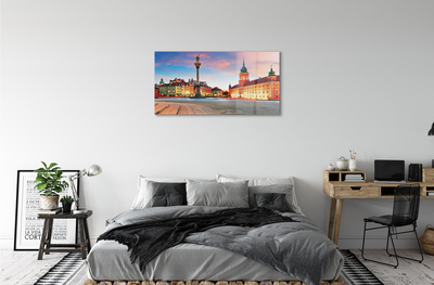 Quadro in vetro acrilico Varsavia Sunrise Città Vecchia