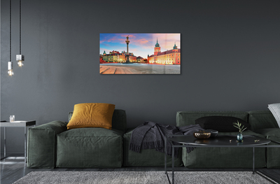 Quadro in vetro acrilico Varsavia Sunrise Città Vecchia