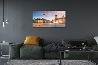 Quadro in vetro acrilico Varsavia Sunrise Città Vecchia