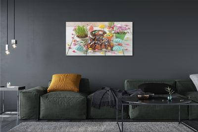 Quadro su vetro acrilico Fiori della torta di uova