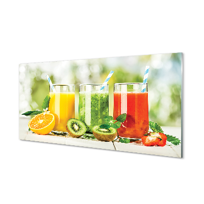 Quadro vetro acrilico Cocktail di fragole kiwi