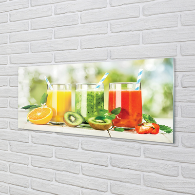 Quadro vetro acrilico Cocktail di fragole kiwi