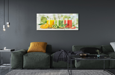 Quadro vetro acrilico Cocktail di fragole kiwi