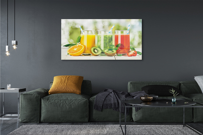 Quadro vetro acrilico Cocktail di fragole kiwi