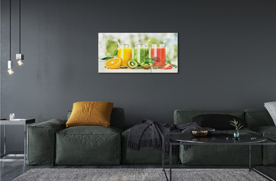 Quadro vetro acrilico Cocktail di fragole kiwi