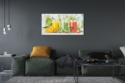 Quadro vetro acrilico Cocktail di fragole kiwi