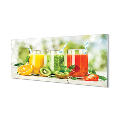 Quadro vetro acrilico Cocktail di fragole kiwi