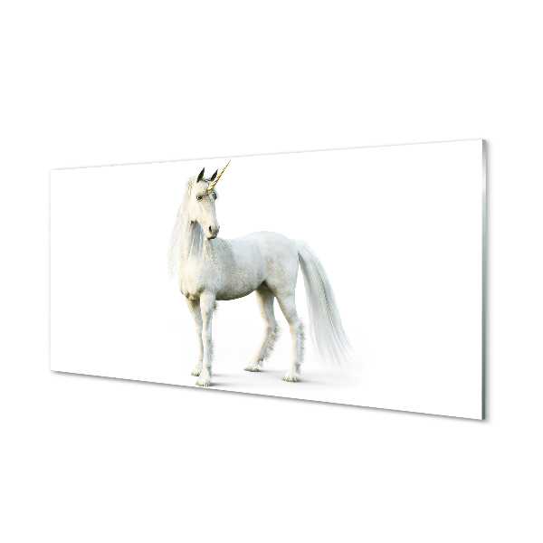 Quadro vetro acrilico Unicorno bianco