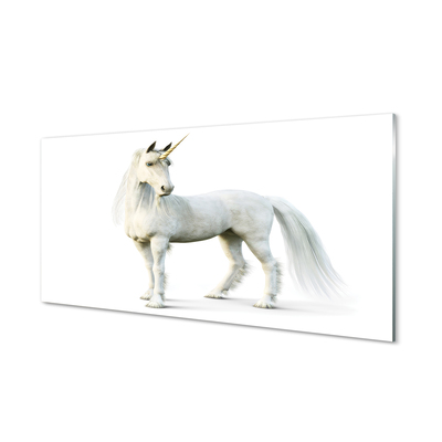 Quadro vetro acrilico Unicorno bianco