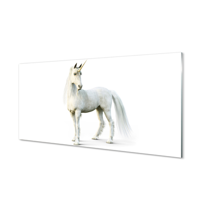 Quadro vetro acrilico Unicorno bianco