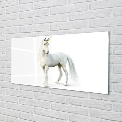 Quadro vetro acrilico Unicorno bianco