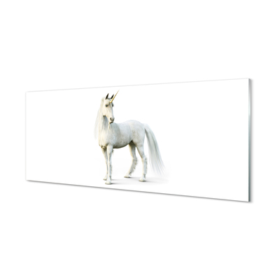 Quadro vetro acrilico Unicorno bianco