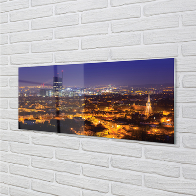 Quadro acrilico Night panorama della città di Darńsk