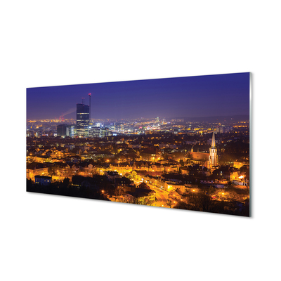 Quadro acrilico Night panorama della città di Darńsk