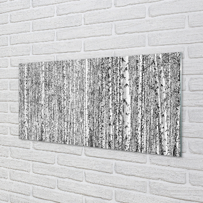 Quadro acrilico Alberi della foresta in bianco e nero